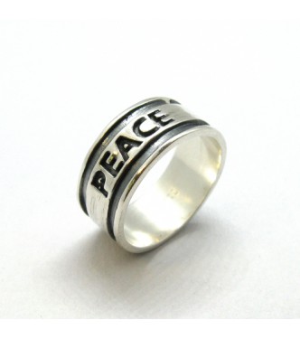 R002001 Genuine Sterling Silver Ring Band Peace Solid Hallmarked 925 Handmade